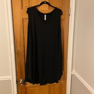3X black tank dress